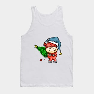 Christmas colored funny bulls Tank Top